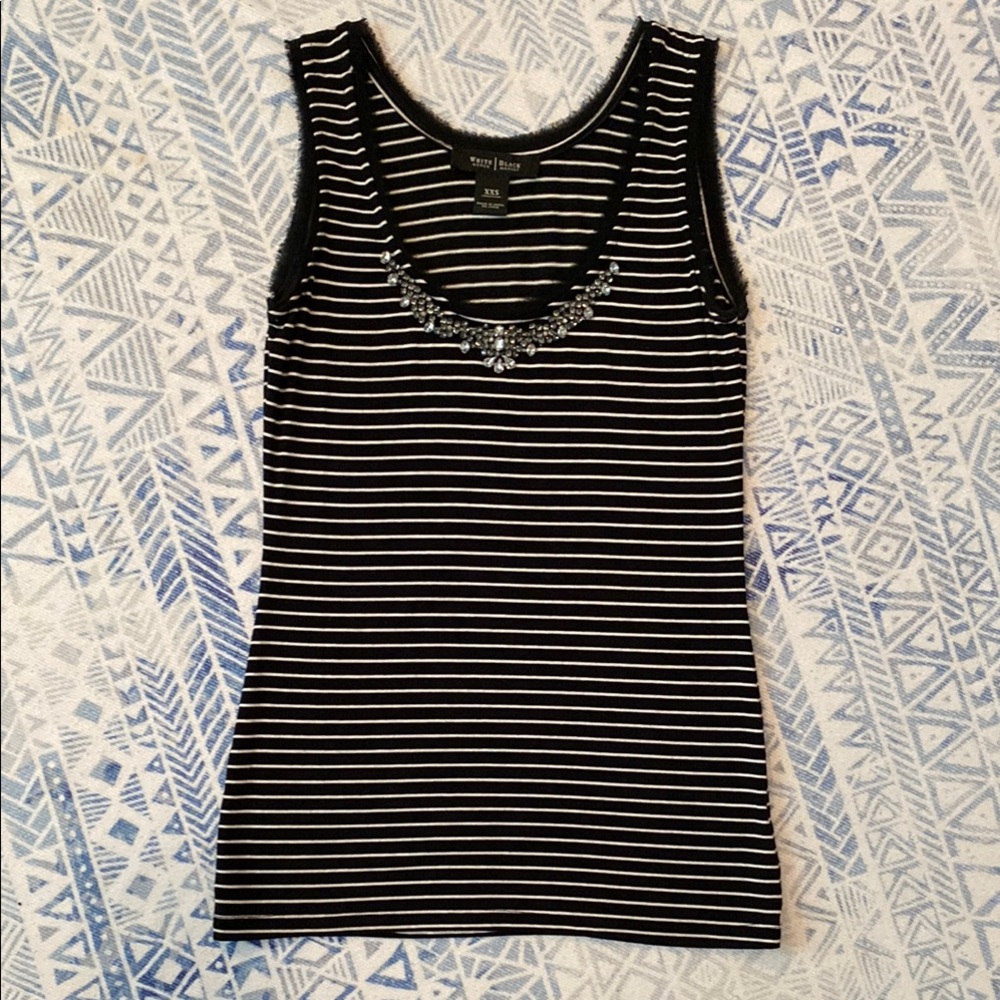 WHBM Embellished Fitted Tank Top